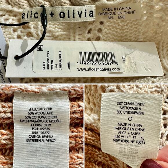 Alice + Olivia Perry Patchwork Wool Maxi Sweater Vest Size Large - Picture 12 of 12